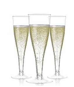 lot 8275 image: Munfix 36pk Stemless Plastic Champagne Flutes Disposable 9oz Cups