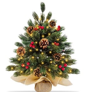 lot 8289 image: 2pk TurnMeOn PE 18 Tabletop Tree With Lights