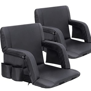 lot 14168 image: Sportneer Portable Stadium Seat Chair, Black, 2 Pack