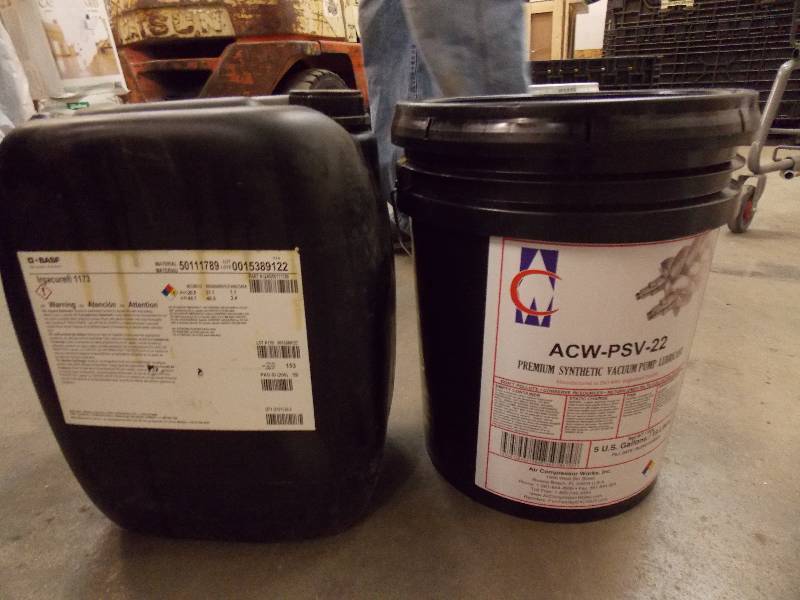 lot 178 image: Irgacure 1173 5 Gallon & ACW-PSV-22 Synthetic Vacuum Pump Lubricant  5 Gallons