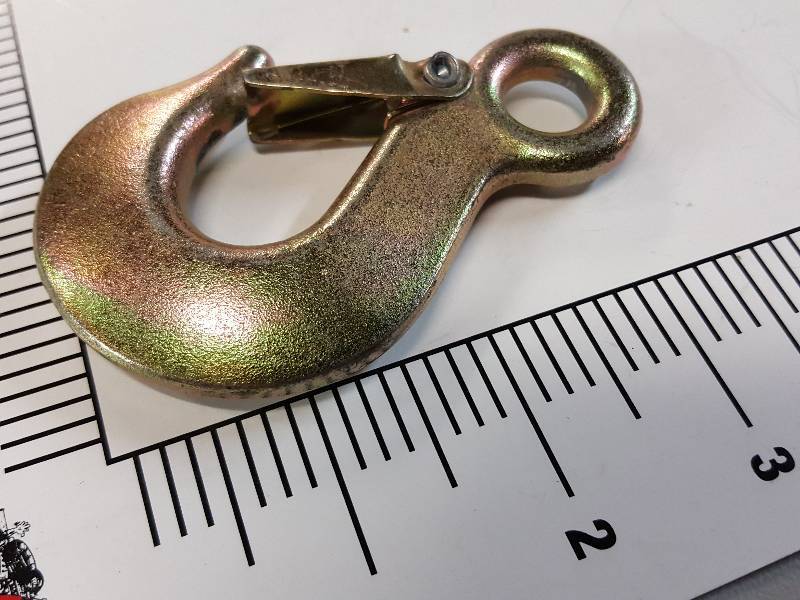 New J Hook with spring loaded clasp to keep your load hanging on This