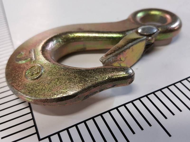 New J Hook with spring loaded clasp to keep your load hanging on This