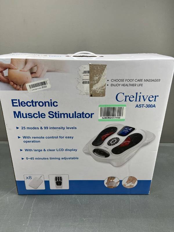 Creliver Foot Stimulator (FSA HSA Eligible) with EMS Tens for Pain Relief and Circulation, Electric Feet Legs Massagers Machine for Neuropathy and