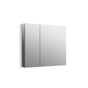 lot 9063 image: KOHLER CLC 30 in x 26 in - Recessed-Surface Mount Soft Close Medicine Cabinet with Mirrored Door - Silver
