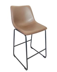 lot 9041 image: Adan Iron Frame Vintage Cappuccino Brown 23 in Faux Leather Counter Stool