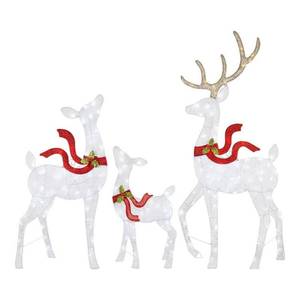 lot 9080 image: Home Accents Holiday 69 in Cool White-Warm White LED Elegant Deer Family