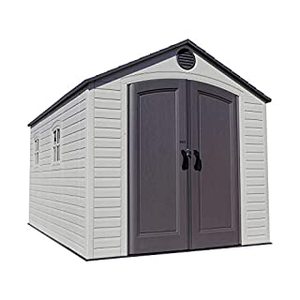 lot 9092 image: Lifetime 60075 8 x 15 Ft Outdoor Storage Shed - Desert Sand - Retail $1989