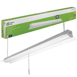 lot 9105 image: Commercial Electric 4 ft 64-Watt Equivalent Integrated LED White Shop Light Linkable 3200 Lumens 4000K Bright White 5 ft Cord Included