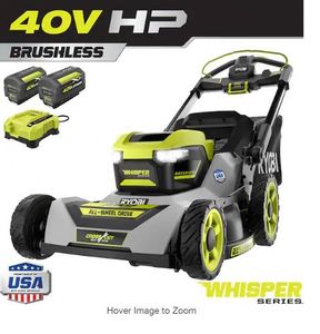 lot 9089 image: 40V HP Brushless Whisper Series 21 in Walk Behind Self-Propelled All Wheel Drive Mower - 2-6 Ah Batteries &amp Charger - Retail $899