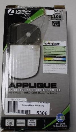 lot 5306 image: OUTDOOR LIGHT - 20W LED