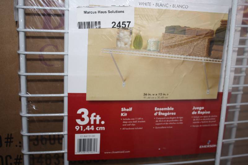 lot 2457 image: ClosetMaid 36 in. W  White Ventilated Wire Shelf