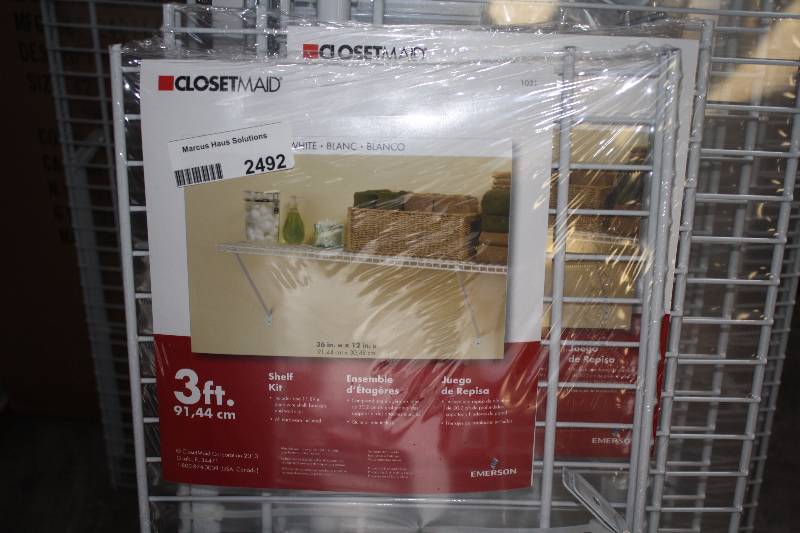 lot 2492 image: ClosetMaid 36 in. W  White Ventilated Wire Shelf