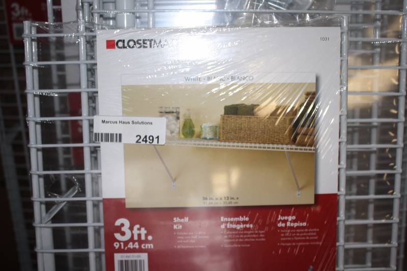 lot 2490 image: ClosetMaid 36 in. W  White Ventilated Wire Shelf