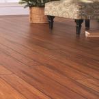 lot 5435 image: Distressed Dark Honey Click Lock Wood Flooring