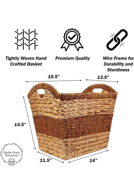 RUSTIC HOME RESOURCES Storage Basket Wicker Baskets for Organizing. Woven