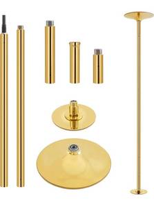 lot 23294 image: Yaheetech Professional Stripper Pole Spinning Static Dancing Pole Portable Removable 45mm Dance Pole Kit for Exercise Club Party Pub Home wTools - Gold