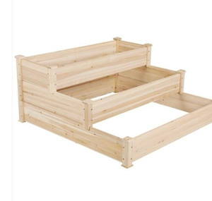 lot 23300 image: 4 ft. x 4 ft. 3-Tier Wooden Raised Garden Bed Planter Kit for Flowers and Vegetables, WOOD
