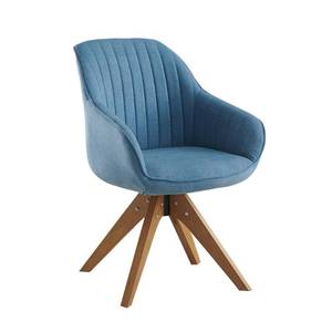lot 23304 image: Art Leon Mid Century Accent Chair Fabric Swivel Beech Wood Legs