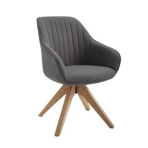 lot 23306 image: Art Leon Mid Century Accent Chair Fabric Swivel Beech Wood Legs