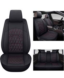 lot 37846 image: Leather Car Seat Cover Full Set, Waterproof Faux Leatherette Seat Covers for Car Auto Vehicle Cushion Protector, Universal Fit for Most Cars SUV Pick-up Truck, Car Interior Accessories