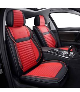 lot 37847 image: Leather Car Seat Covers,Breathable and Waterproof Faux Leather Automotive Seat Covers for Cars SUV Truck Sedan,Universal Anti-Slip Seat Cover with Backrest (2 PCS Front Seat, RedBlack)