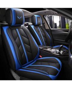 lot 37848 image: otoez Leather Car Seat Covers Full Set Faux Leatherette Automotive Seat Covers 5 Seats Universal Fit for Most Sedan SUV Truck Pick-up Waterproof Vehicle Cushion Cover Protector (Blue)