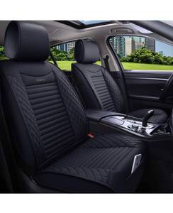 lot 37850 image: Seat Covers Full Set Waterproof Leather Universal Nissan Honda Civic CRV Hrv Kia Sorento Toyota Corolla 4Runner Camry Hyundai Jeep Ford Focus Edge Mazda (Full SetBlack)