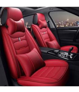 lot 37854 image: otoez Leather Car Seat Covers Full Set Universal Fit Most Honda Chevy Toyota Hyundai Nissan Jeep VW Mazda Deluxe 5 Seats Front & Rear Seat Cover for Car Sedan SUV Truck Vans (with Pillows, Red)