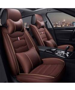 lot 37858 image: otoez Leather Car Seat Covers Full Set Universal Fit Most Honda Chevy Toyota Hyundai Nissan Jeep VW Mazda Deluxe 5 Seats Front & Rear Seat Cover for Car Sedan SUV Truck Vans (with Pillows, Coffee)