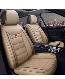 lot 37859 image: otoez Leather Car Seat Covers Full Set Universal Fit Most Honda Chevy Toyota Hyundai Nissan Jeep VW Mazda Deluxe 5 Seats Front SEATS ONLY