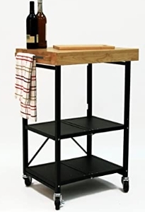 lot 23257 image: WOOD & STEEL FOLDABLE ENTERTAINMENT CART