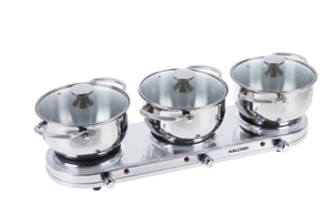 lot 23270 image: Kalorik Triple Burner Buffet Set Item EKP 51129