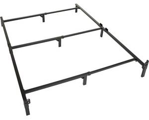 lot 4603 image: Amazon Basics Metal Bed Frame, 9-Leg Base for Box Spring and Mattress - Queen, 79.5 x 60-Inches