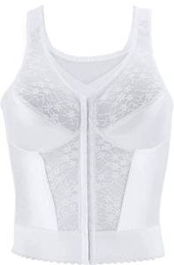 lot 4640 image: Exquisite Form 5107565 FULLY Slimming Wireless Back & Posture Support Longline Bra with Front Closure & Lace