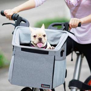 lot 4655 image: Pet Carrier Bicycle Basket Bag Pet CarrierBooster Backpack for Dogs and Cats with Big Side Pockets,Comfy & Padded Shoulder Strap,Travel with Your Pet Safety��Grey��