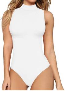 lot 4678 image: MANGOPOP Womens Mock Turtle Neck Sleeveless Tank Tops  Short Sleeve Bodysuit Leotard Clothing