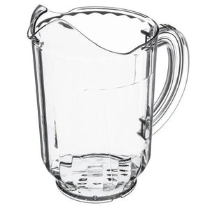lot 4704 image: Carlisle 554707 Versapour 60 oz. Clear SAN Plastic Pitcher with Window