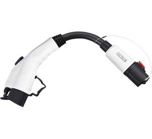 lot 4705 image: Only for J1772 EVs Lectron - Tesla to J1772 Adapter, Max 40 Amp & 250V - Compatible with Tesla High Powered Connector, Destination Charger, and Mobile Connector Only (White)