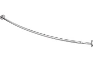lot 4713 image: Amazon Basics Extendable Curved Shower Rod - 48 to 72, Nickel