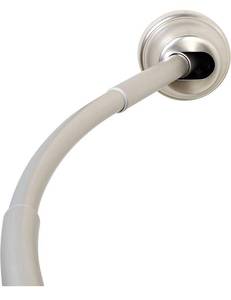 lot 4718 image: Zenna Home E40S2ALBN NeverRust Rustproof Dual Mount Curved Stall Shower Rod, 32 to 40, Brushed Nickel