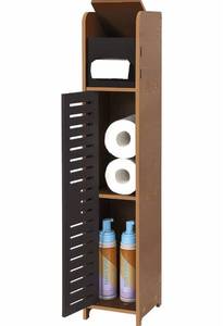 lot 4730 image: mall bathroom cabinet, Hyderes toilet paper storage cabinet, PVC corner base cabinet with door and shelf, narrow toilet toilet paper organizer, use for storing towels toilet paper bathroom toiletries
