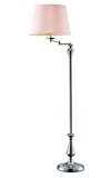 lot 577 image: 59 in. Brushed Nickel Swing-Arm Floor Lamp with Fabric Shade