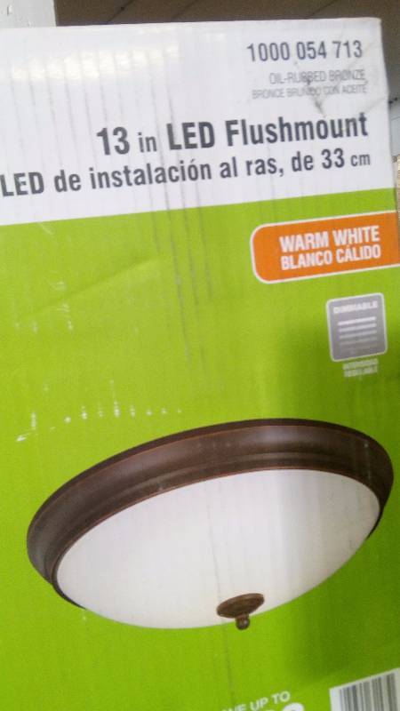 lot 581 image: 13 in. Oil Rubbed Bronze LED Flush Mount