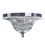 lot 598 image: Elegant Designs FM1002-CHR 2 Light Glass Ceiling Light Glacier Petal Flushmount, Chrome