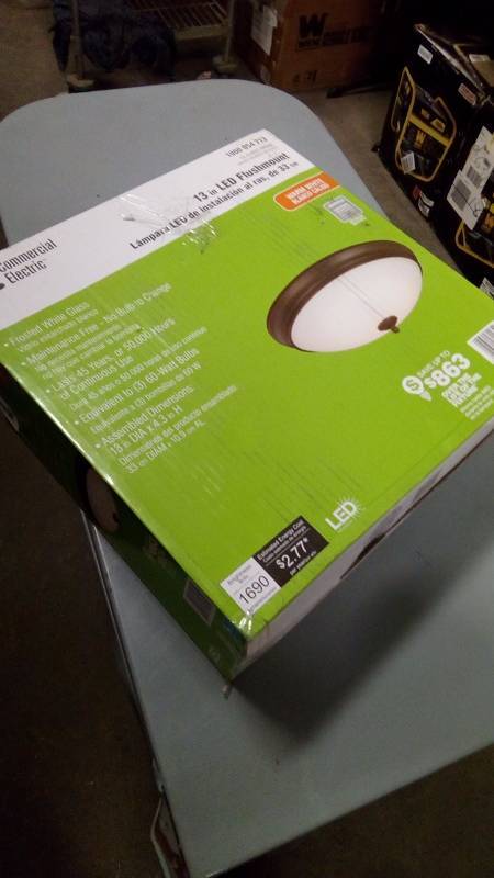 lot 608 image: 13 in. Oil Rubbed Bronze LED Flush Mount