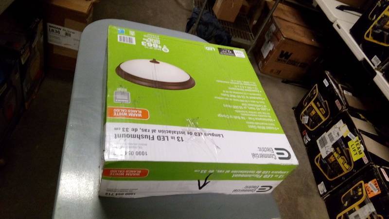 lot 610 image: 13 in. Oil Rubbed Bronze LED Flush Mount