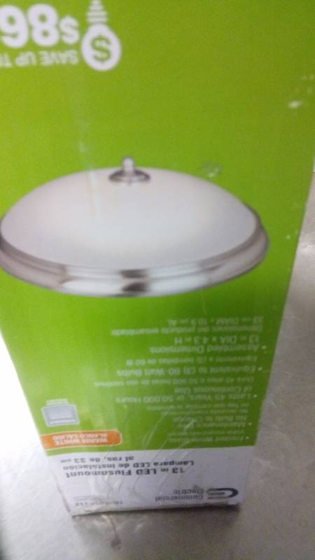 lot 652 image: 13 in. Brushed Nickel LED Flush Mount