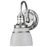 lot 658 image: Seal Harbor Collection 1-Light Polished Nickel Plated Wall Sconce