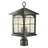 lot 660 image: Brimfield 3-Light Outdoor Aged Iron Post Light