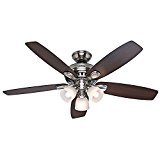 lot 666 image: Hunter Highbury 52 In. Indoor Brushed Nickel Ceiling Fan